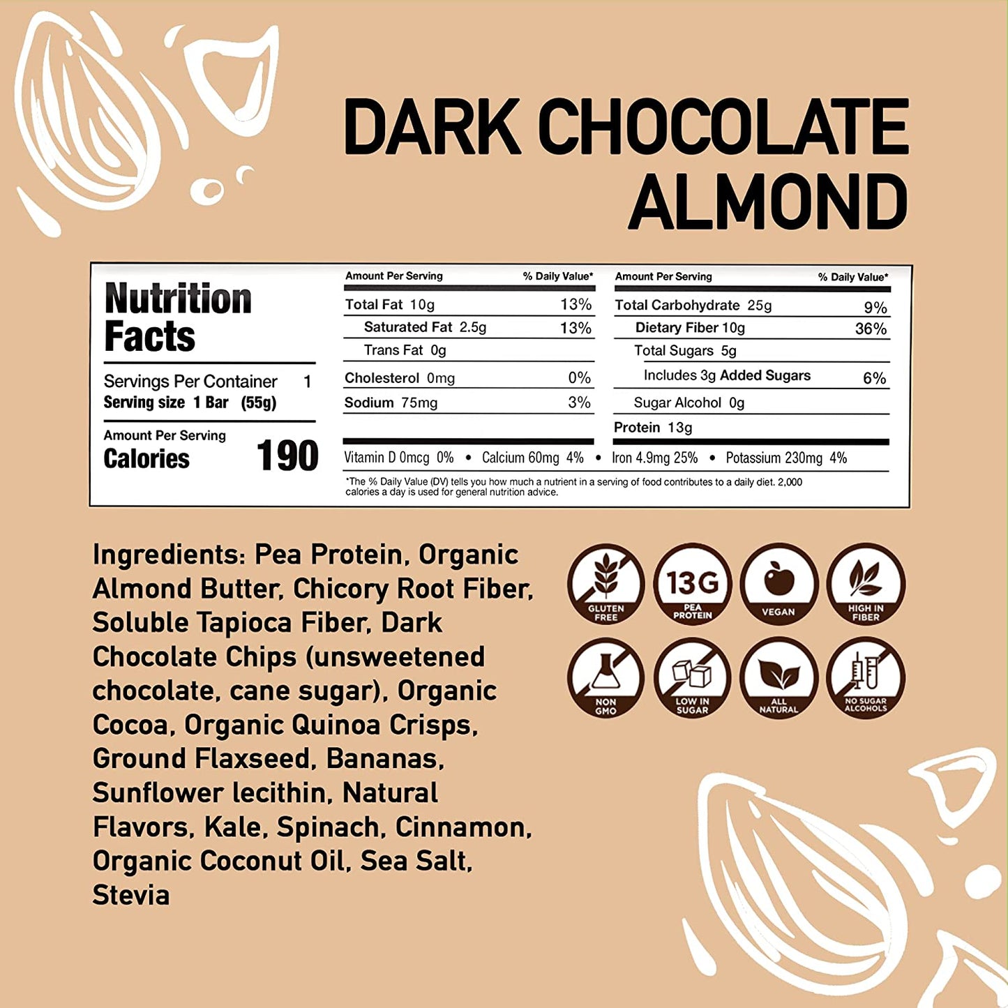 Dark Chocolate Almond; 12ct Box